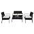 VINGLI 4 Pieces Wicker Outdoor Patio Furniture Set, Rattan Patio Conversation Set with Cushions and Wood Coffee Tabletop, Outdoor Sectional Sofa Set for Garden, Backyard, Poolside