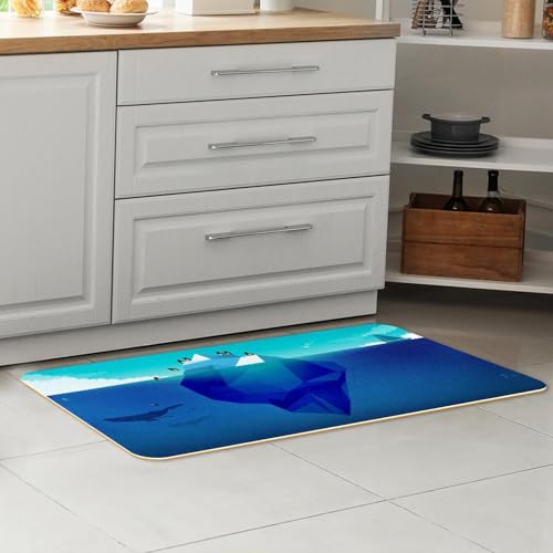 Tapete de cocina de 2 piezas alfombra antideslizante lavable 7