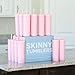 STRATA CUPS Pink Skinny Tumblers with Lids and Straws (12 pack) - 16oz Double Wall Acrylic Tumbler, Tall Matte Skinny Tumblers, Bulk with Free Straw Cleaner, Reusable Cups