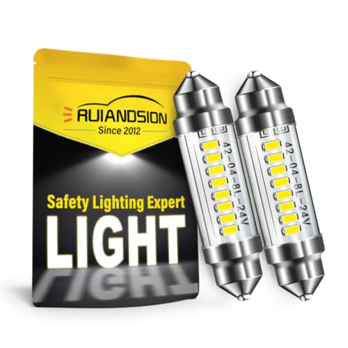 Image of Ruiandsion 4 Pack 42mm DC24V LED Festoon Bulbs 8PCS 2835 SMD 200LM White, Replacement 578 211-2 569 for Lorry Truck Interior Dome Map Lights