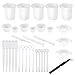 Woohome 38 Pz Vasos Medidores de Silicona Incluir 100 ML Taza Medidora de Silicona, Vasos de Mezcla de Resina Epoxi con Raspador de Silicona, Barra de Silicona y Cuchara de Silicona, Pinzas