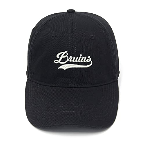 Cijia-Cijia Mens Baseball Caps Bruins Embroidered Dad Hat Washed Cotton Hat (Black 7 3/8)