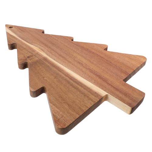Angoily Planche à découper en bois pour sapin de Noël - Planche à saucisses - Planche à découper - Plateau à fruits - Planche à fromage de vacances -...