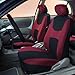 FH Group Car Seat Cover Light Breezy Burgundy Seat Cover Flat Cloth Full Set Automotive Seat Covers, Airbag Compatible & Split Rear Universal Fit Interior Accessories for Cars Trucks and SUV