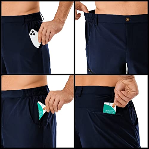 Men's Quick Dry Lightweight Stretch Cargo Hiking Shorts With 6 Pockets Navy X-Large #TOP2