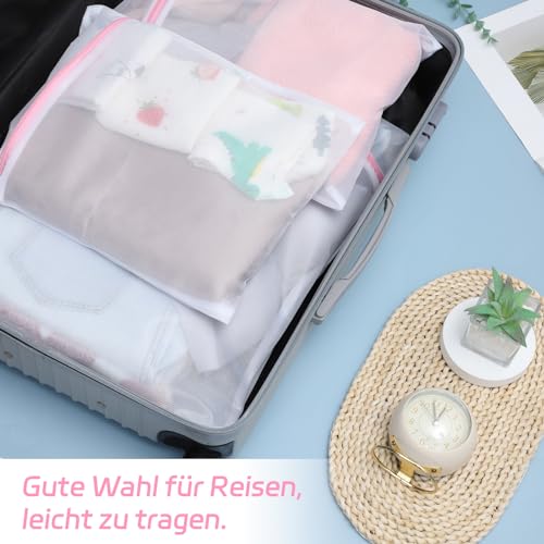 5 Stück Wäschenetz für Waschmaschine, Wäschesack Waschmaschine Wäschebeutel mit Reißverschluss Laundry Bag Reiseaufbewahrung für Pullover Hemden Hosen Socken (30x40cm/40x50cm/60x60cm) – Bild 5