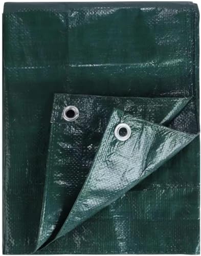 KAV - 1.80 x 1.2M (4x6 FT) Green Strong Waterproof Universal Tarpaulin Tarp sheet in - Ground Sheet Covers For Camping Fishing Gardening Pets Premium Quality Cover Made of 80 gram