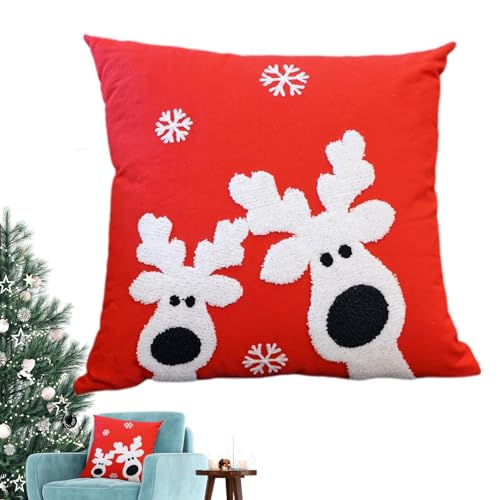 Fundas de almohada navideñas 18 x 18 de Alce YRYRYW para Decoración de Sofá y Cama 1
