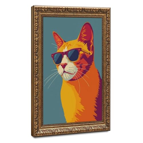 Poster chat cool à lunettes de soleil : cadeau idéal déco chambre 30x45cm