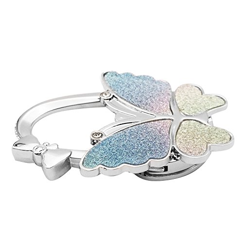 Grtdrm Butterfly Theme Designed Folding Handbag Purse Bag Hanger Table Hanger Hook (Chromatic,Frosting) #TOP7