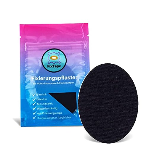 FixTape andningsbar Sensortejp för Freestyle Libre 1 & 2 Glukossensor I självhäftande Plåster I hög bekvämlighet hypoallergen hudvänlig vattentät i modern design I 7 Stk (Svart)