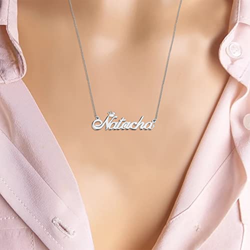 Personalized 925 Sterling Silver Name Necklace with Crown Jewelry Custom Made with Any Names2