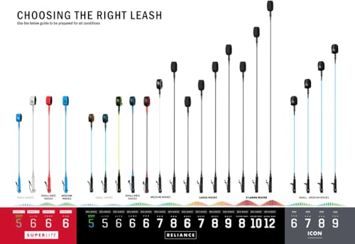 Creatures of Leisure Reliance Reef Bicep, Surf Leash with Plug, Durable Construction, 1.8m Leash Length, 5/16 inches Cord Thickness, Black Black, M