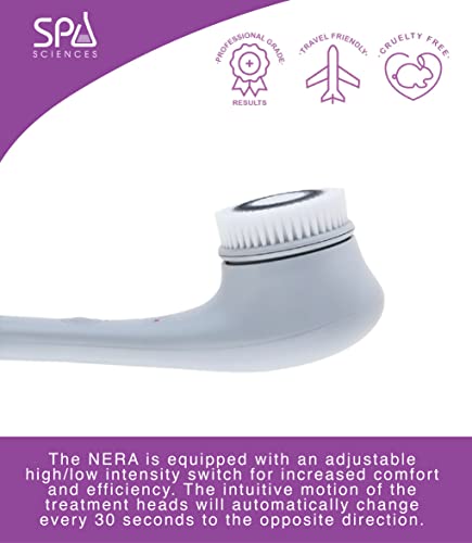 Spa Sciences Nera Shower Body Brush - 4-In-1 Multifunction Treatment - For Improved Exfoliation, Cleansing, Massaging - Includes Body Brush, Loofah, Pumice Stone, Massage Head - All Skin Types #TOP7