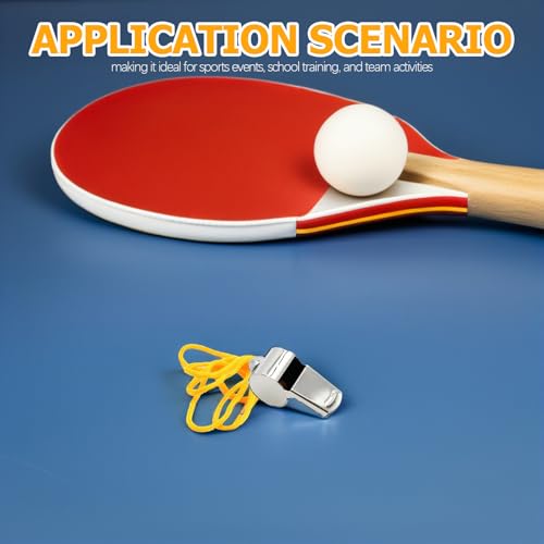 48 silbatos de acero inoxidable con cordón para entrenamiento deportivo miniatura 4