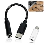 【2 Adaptateurs Audio USB-C】 : Profitez d'une solution complète avec ce lot de 2 adaptateurs USB-C vers prise Jack 3,5 mm. Ce pack exclusif comprend un modèle mini blanc ultra-discret pour une élégance épurée et un modèle noir avec câble tressé pour une robustesse maximale. Connectez facilement vos écouteurs à tous vos appareils sans prise audio.