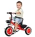 Triciclo Bambini Trike bicicletta equilibrio 3 ruote con pedali e cestini in metallo (Rosso)