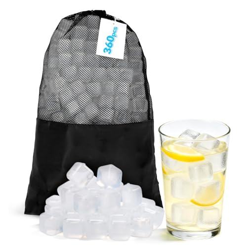 Nilpferd 360Pcs Reusable Ice Cubes for Drinks, BPA-Free Ice Packs for Lunch Boxes Coolers, Refreezable Plastic Ice Cubes Without Diluting Drinks for Party Hosts & Outdoor Ice Baths Enthusiasts (White) by Nilpferd - Used condition - US$54.74