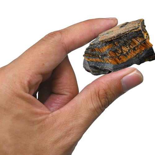 Image of Amazing Gemstone 2 Pieces Iron Tiger Eye Raw Crystals and Healing Stones, Natural Rocks for Tumbling and DIY Raw Stones and Crystals