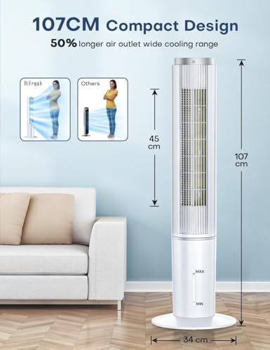 HIFRESH Air Cooler for Home, 107CM Tower Cooler w/Remote - Image 10