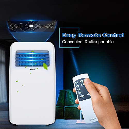 Shinco 8,000 BTU Portable Air Conditioners with Built-in Dehumidifier Function, Fan Mode, Quiet AC Unit Cools Rooms to 200 sq.ft, LED Display, Remote Control, Complete Window Mount Exhaust Kit