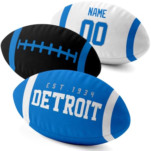 Image of ANTKING Detroit Throw Pillow 2 Packs Custom Name Number Gifts | Personalized Gift for Youth for Birthday Christmas