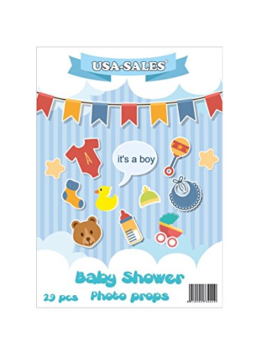 Baby Shower Photo Booth Props, 29 Pcs Attached To The Stick, No Diy Required Its A Boy, Baby Shower Decoration, Party Photo Booth #TOP4