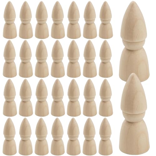 Poupées à chevilles en bois naturel à peindre pour une décoration de fête unique