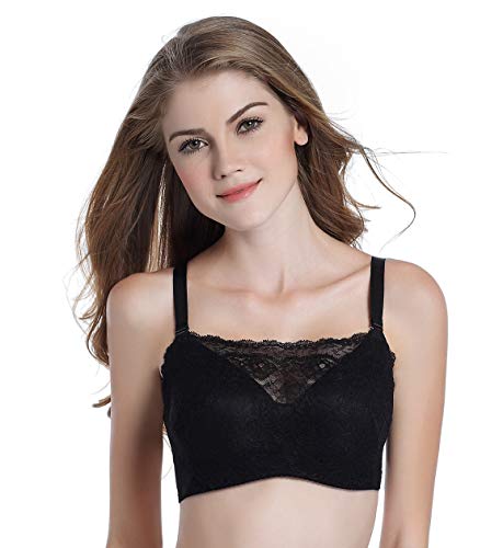 BIMEI Soutien-gorge de poche en silicone pour les formes de poitrine confortables sans fil bra8688 (38B, Noir) Cover