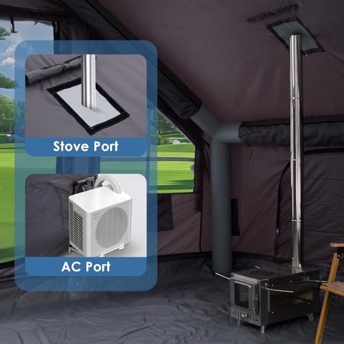 YOYIOTDR Inflatable Camping Tent - Tienda Inflable para Camping 6 Personas Gris miniatura 3