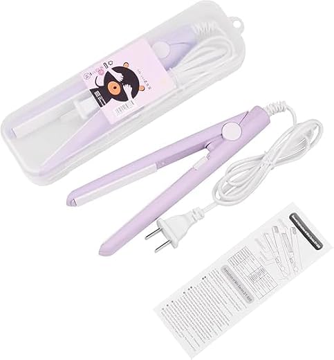 QUEBERS Mini Hair Straightener for Women - Portable Ceramic Flat Iron with Travel Case, Quick Heating, Ideal for Short Hai...