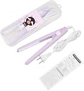 QUEBERS Mini Hair Straightener for Women - Portable Ceramic Flat Iron with Travel Case, Quick Heating, Ideal for Short Hair & Bangs, Ready in 30 seconds, perfect for travelling (Multicolor) gallery image