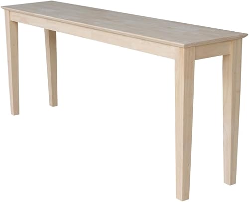 International Concepts Shaker - Mesa consola extendida de 72 pulgadas, sin terminar