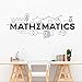 Adesivi da parete per bambini con scritta in lingua inglese "Matematica" per la scuola e l'aula decorazione motivazionale poster da parete HQ951 (nero)