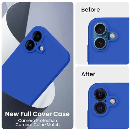 Image of FireNova Designed for iPhone 16 Plus Case, Silicone Upgraded [Camera Protection] Case, Soft Anti-Scratch Microfiber Lining Inside, 6.7 inch, Klein Blue