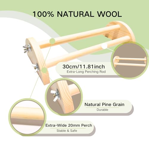 Image of Bird Chicken Perch Roosting Pole, Extra Long Safe Stand for Chicks and Hens, Training Wooden Perches for Mini Baby Chicks, Fun Toys