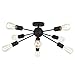 VINLUZ 8 Light Sputnik Chandelier Black Mid Century Modern Ceiling Light Industrial Pendant Lighting for Kitchen Dining Room Living Room