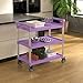 Krollen Industrial Purple Utility/Bussing Cart with Three Shelves - 42