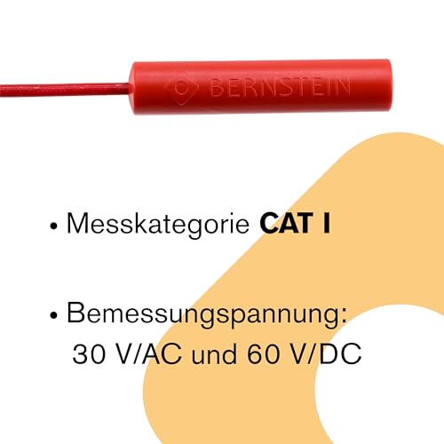 BERNSTEIN Prüfspitze Klinge 1 Mm | Anschluss für 4mm Buchse | Messkategorie CAT I Bemessungsspannung 30 V/AC und 60 V/DC | Bis auf die Spitze vollständig isoliert
