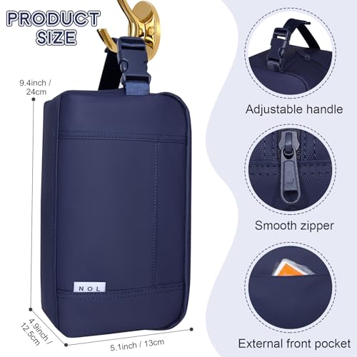 NOL Freezable Snack Bag, Leakproof Cooler Lunch Bag, Reusable, Zip Closure with Buckle Handle Nylon Waterproof Snack Box for Work Travel-Navy blue by NOL Natural Organic Lifestyle - Used condition - Image 2