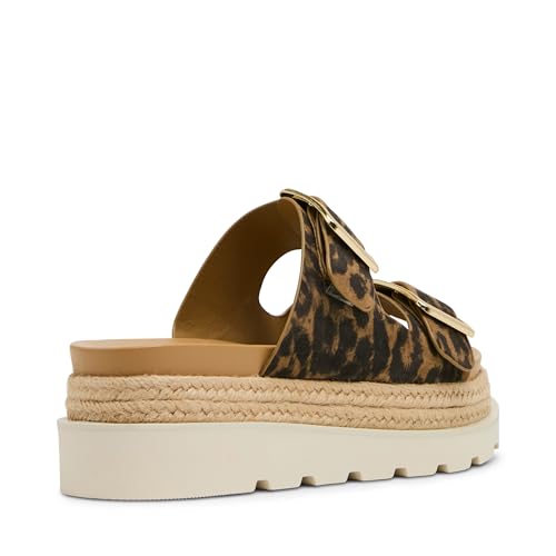 Madden Girl Women's Mythicall Wedge Sandal, Light Leopard Fabric, 7.5 by Madden Girl - Used condition - Image 2