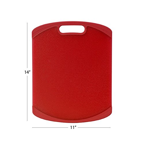 Farberware Nonslip Plastic Cutting Board, 11-Inch-by-14-Inch, Red