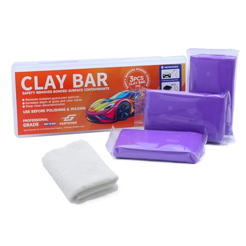 FarTryGo Clay Bar 3 Pack 300g (3x100g) – Medium Grade Detailing Clay for Car Paint Cleaning, Removes Surface Contaminants, Smooths Surface & Preps for Waxing or Polishing