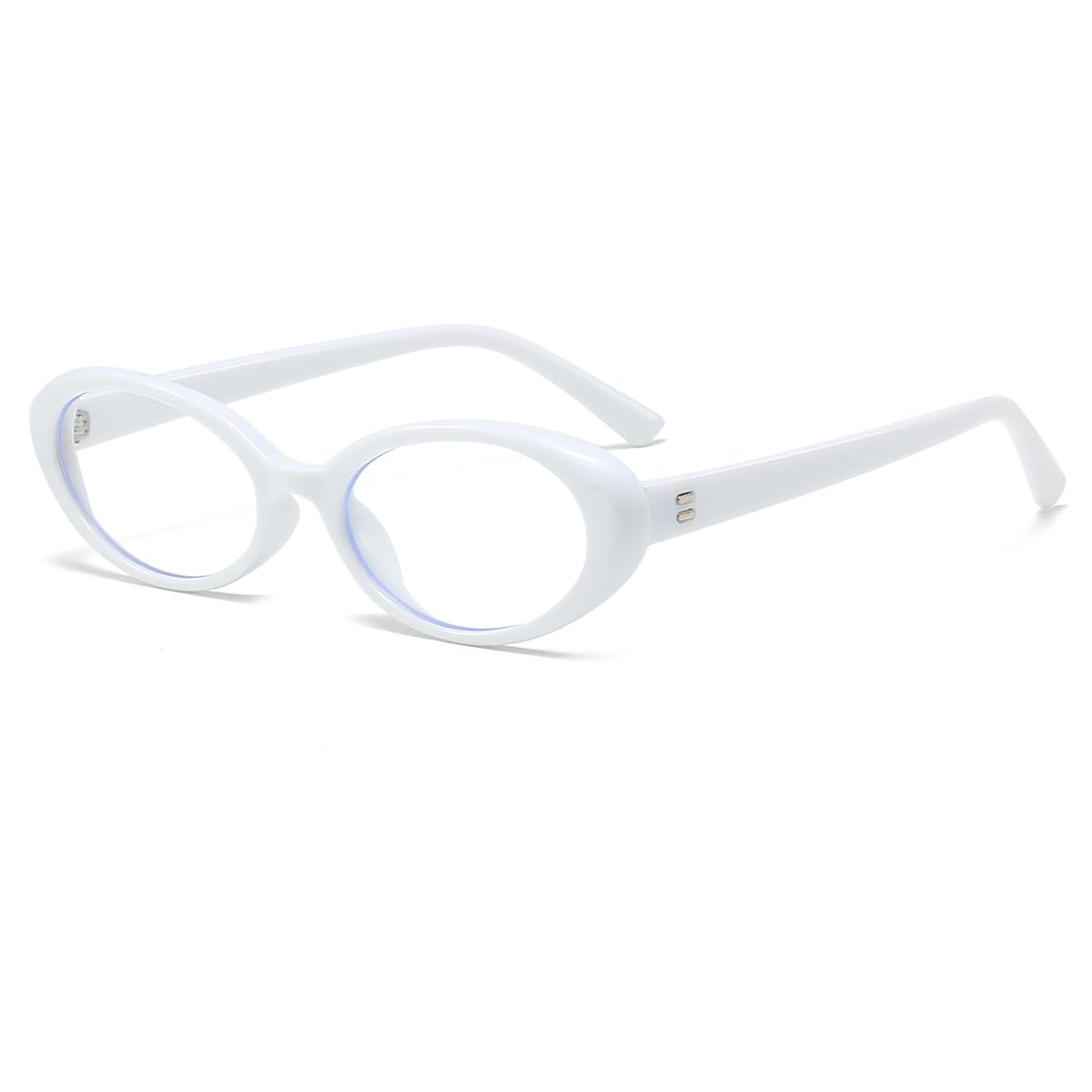 Oval Blue Light Blocking Glasses for Women Men Vintage Fashion Small 90s Retro Oval Frame Style Eyeglasses