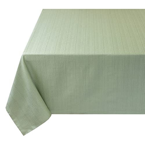 Benson Mills Textured Fabric Table Cloth, For Everyday Home Dining, Parties, Weddings & Spring Holiday Tablecloths (60" X 104" Rectangular, Light Green) #TOP1
