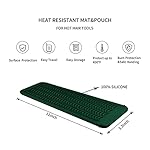 EIOKIT-Silicone-Heat-Resistant-Travel-Mat-Pouch-for-Hair-StraightenerCrimping-IronHair-Curling-IronHair-Curling-WandFlat-IronHair-Waving-Iron-and-Hair-Styling-Tools-1-Pack-Hunter-Green