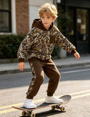 Image of Boys Clothes Fall Winter Outfits Camouflage Long Sleeve Hoodie and Pants 2PC Kids Clothes Boys for 5-14 Years