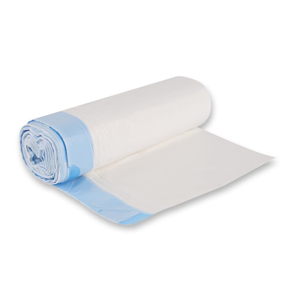 900 Stück Franz Mensch Müllbeutel mit Zugband 30l weiß | HDPE, Rolle, L: 50 cm, B: 60 cm, 15 my, Karton, Müllsäcke, Mülltüten, Mülltonnen, Abfallsack