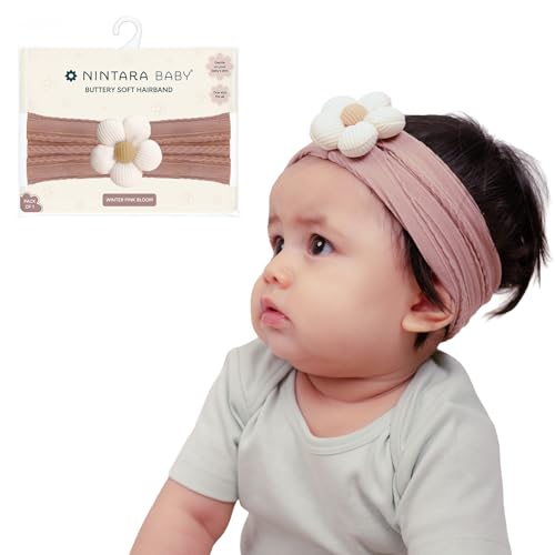 Image of Nintara Baby Hairband - Stretchable, Lightweight Accessory for Newborns | 5.5 inch x 3.1 inch, Buttery-Soft Headband Accessory for Newborns, Infants & Girls, Gentle on Skin, Ideal Gift for Baby Showers