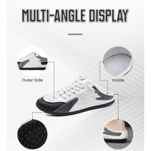 Men's Slip on Mule Sneakers,Men's Backless Sneakers, Closed Toe Half Drag Sneakers Anti-Slip Walking Shoes4